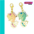 Fashion Gold Placing Custom Alloy Enemel Fish Charm